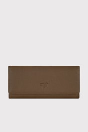 Zoozie Bags Cartera para Mujer Angel - Caqui, 100% Piel Auténtica, Elegante y Sofisticada, Ideal para el Día a Día y Ocasiones Especiales